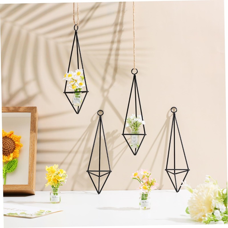 BESPORTBLE 4Pcs Hanging Planter Geometric Air Plant Holders for Wall