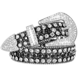 SUOSDEY Men Women Rhinestone Belt Western Cowboy Cowgirl Belt Bling Sequins Diamond Belt Shiny Studded Belt for Jeans