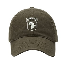 L8502-LXYB Baseball Cap Men 101st Airborne Embroidered Washed Cotton Dad Hat Baseball Caps (Green,7 5/8)