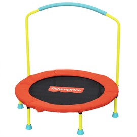 Bestway Bestway Fisher-Price WonderJump 36 Inch Round Indoor Mini Trampoline, Toddler and Kids Activity Toy with Stabilizing Handlebar, Multicolor
