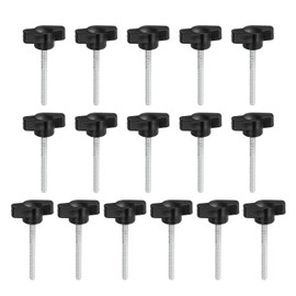 YELARXI Z- Shaped Thumb Screws 304 Stainless Steel Tee Wing Knobs Screws Clamping t Head, M4 x 40mm Thread Fit for Replace Hand Tightening Knob Supply - Z Type (16 Pack, Black)