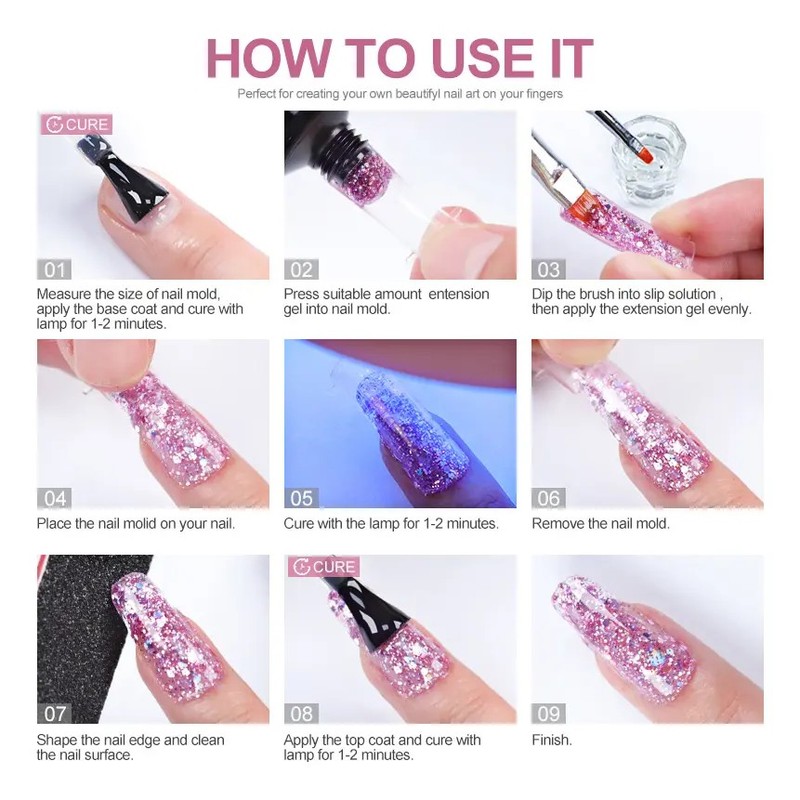Polygel Kit Esmaltes Uñaslamparas De Uñaskit De Unas Gel