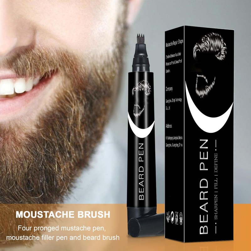 Beard Dye for Men – Waterproof Formula with 4-Prong Tip