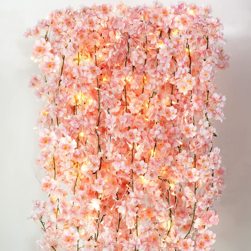 Sunm Boutique Cherry Blossom Garland 4-Pack 23.6 Ft Cherry Blossom