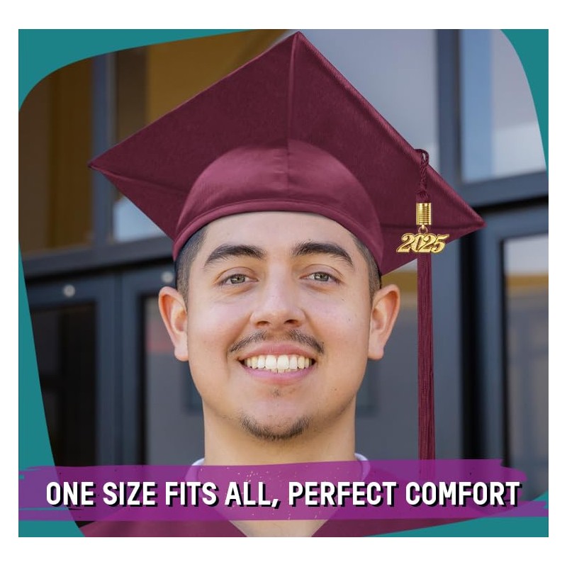 Endea Graduation Shiny Cap & Tassel (Garnet, 2025)