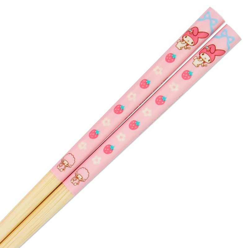 Sanrio 879096 SANRIO Chopsticks & Case Set, Antibacterial, Name Stickers,