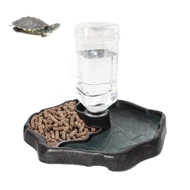 Reptile Water Dispenser, Reptile Turtle Feeding Bowl for Reptiles Turtles Water Bowl Water Dispenser for Reptiles for Turtles, Geckos, Snakes etc. Reptile Pet