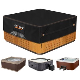 Enzeno Outdoor SPA Hot Tub Cover Waterproof Square 76 x 76 inch fit 75 x 75 or 74 x 74 or 73 x 73 or 6 ft x 6 ft 420D Heavy Duty Cub Hot Tub Lid Protectors Protective Cover Cap