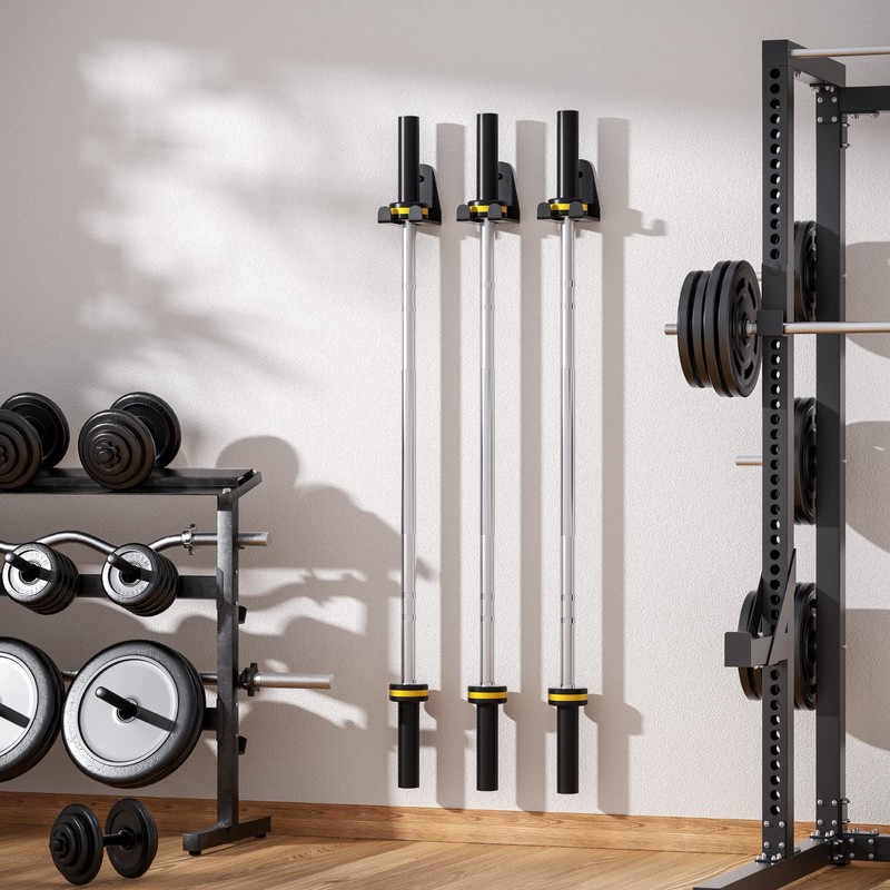 JNIHEEP Single Olympic Barbell Hanger,Garage Gym Bar Wall Rack,Vertical Barbell