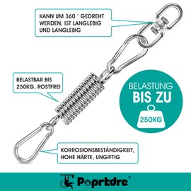 Poprkdre Swing Spring Steel Spring, Hanging Chair with 2 Carabiner Clips