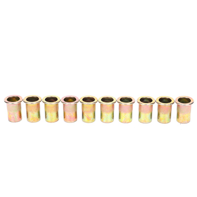 100Pcs Rivet Insert Nut M10 Carbon Steel Color Plated Zinc