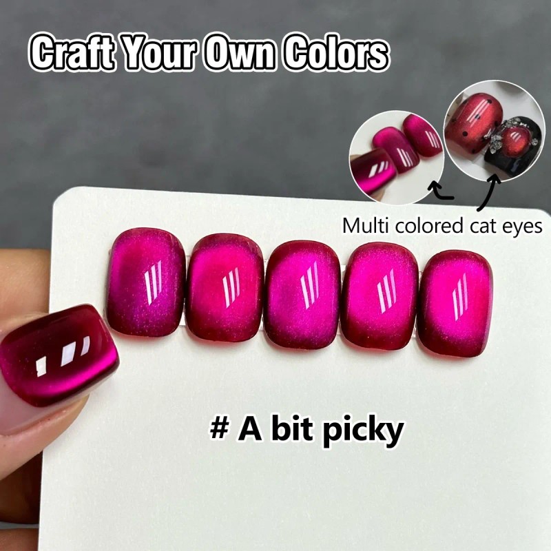 Esmalte Semipermanente Gel Efecto Ojo Gato 12 Ml+ Iman, 5pcs