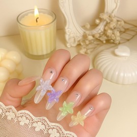 100Pcs 3D Flower Nail Art Gems with Pastel Petal Glaze, Colorful 3D Floral Nail Stickers for Manicure Designs, Durable Resin Accessories Kit with Flat Base for Easy Application (Pastel Petal Glaze)