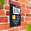 Custom Signs Solar Illuminated Modern Anthracite House Number Sign 24cm