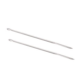 HIC Kitchen Straight Trussing Needles - Set of 2, 18/8 Stainless Steel, 8-Inches - Ideal for Securing Stuffed Turkey, Chicken, and Roasts
