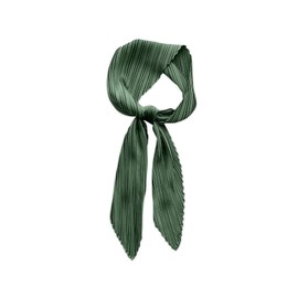 LumiSyne Pleated Square Scarf for Women Plain Silky Satin Neckerchief Lightweight Bandana Head Scarf Headpiece Hair Scarf, forest green