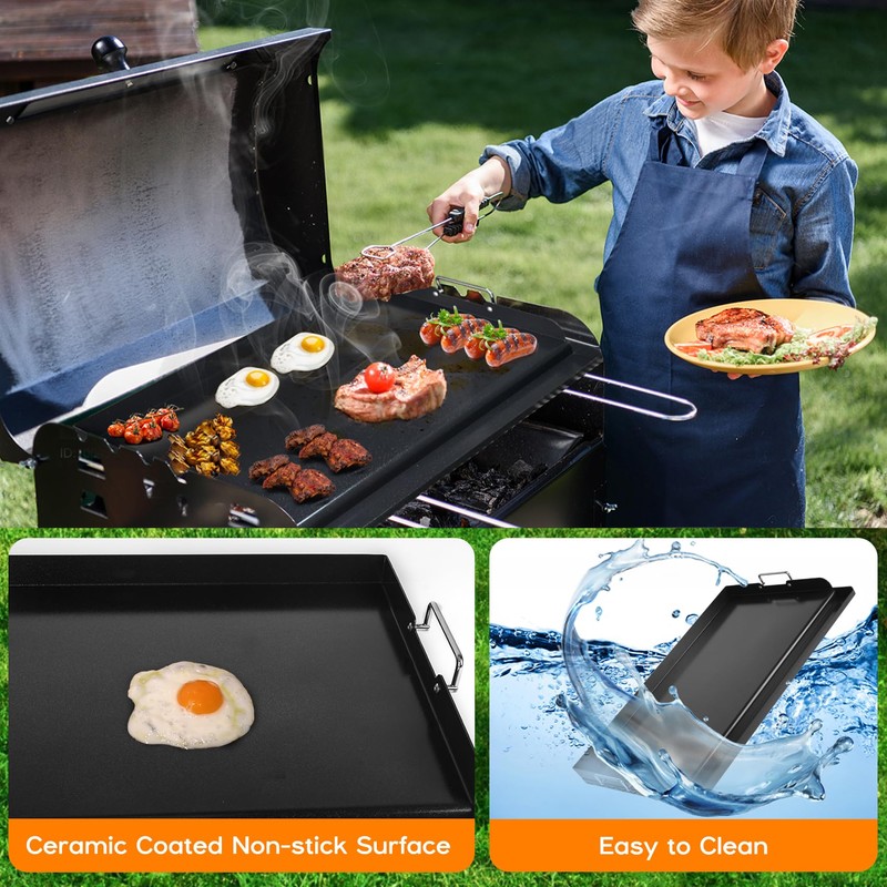 Skyflame 23"x16" Universal Grill Flat Top Griddle, Ceramic Coating Nonstick