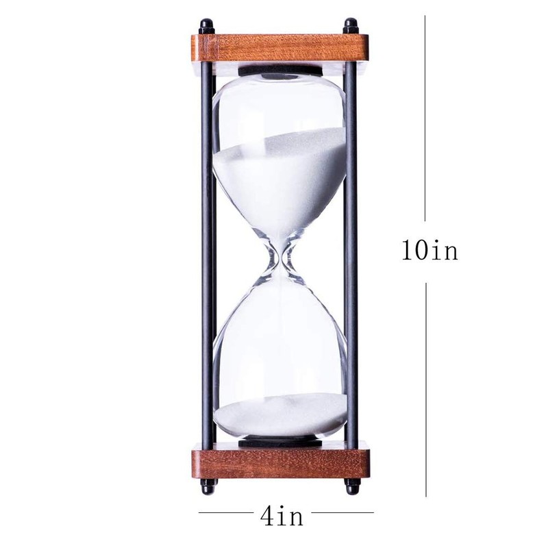 Large Hourglass Timer 60 Minute, Decorative Wooden Sandglass, White