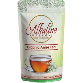 Anise Tea - 100% Organic and Alkaline - 15 Unbleached/Chemical-Free Anise Tea Bags - Caffeine-Free, No GMO