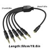 MEIRIYFA 3.5mm Headset Splitter Cable 1/8" 4-Pole/3-Rings TRRS 1 Female