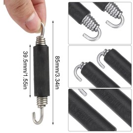 WBZOWRB Pack of 4 Exhaust Motorcycle Exhaust Expansion Springs Hooks, Silencer Exhaust Spring Hooks Silencer Springs for Motorcycle, Scooter, Motorcycle Rear Silencer, beige, L