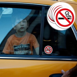 Durable no smoking sign waterproof sticker 7.5cm 7.5cm 18ea