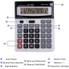 CableVantage 12-Digit Desktop Calculator Standard Function Dual Power Calculator Solar