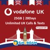 UK Sim Card (Uses Vodafone Network) | 25GB 4G LTE