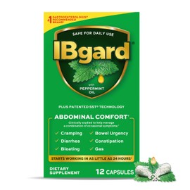 IBgard Gut Health Supplement, Peppermint Oil Capsules for Abdominal Comfort, 12 Capsules
