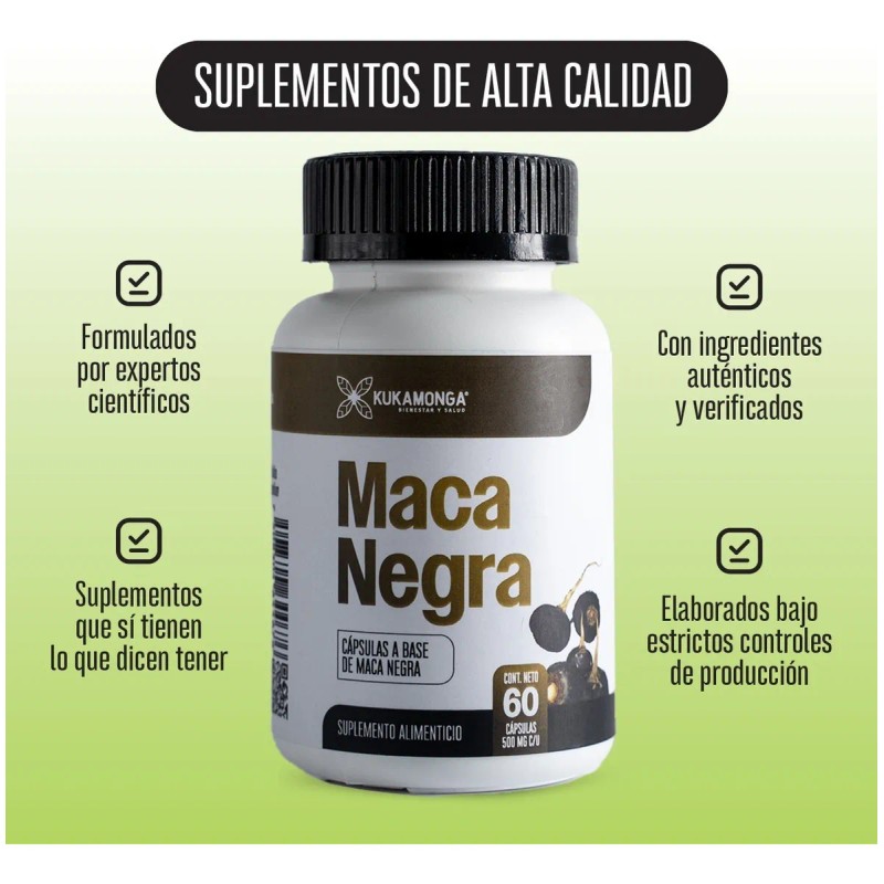 Maca Negra | 500mg | 60 Cáps | 30 Días