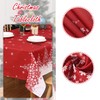 ROYGROW Square Christmas Tablecloth 52x52 with Tree Decorations, Red Snowflake