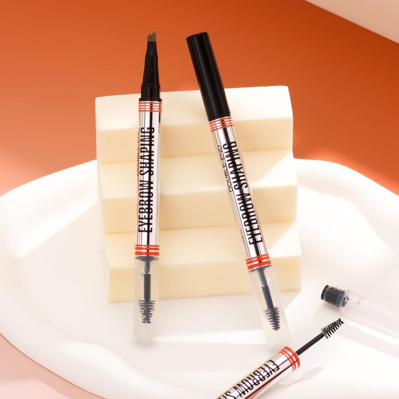 Lápiz de Cejas 2 en 1 con Gel y Cepillo,