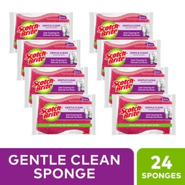 Scotch-Brite Delicate Sponge, 3 Count (Pack of 8), Multi-Color
