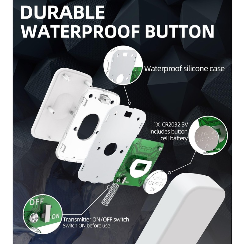 Wireless Doorbell 1200 feet Waterproof Door Bell with Flash LED