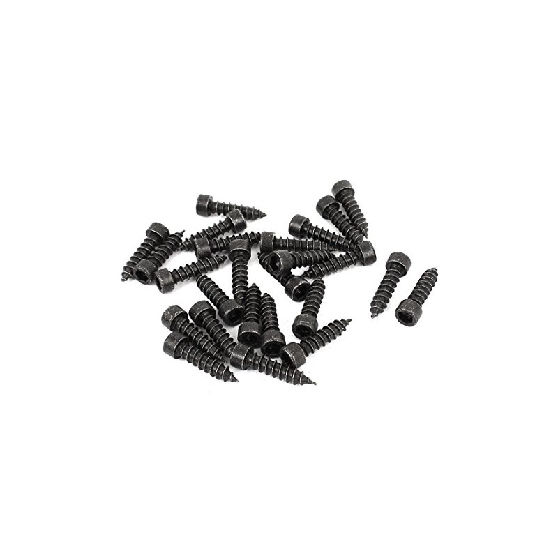 uxcell 6mm x 25mm Threaded Carbon Steel Hex Head Self