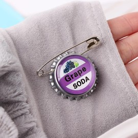 Ximimark 5pcs Grape Soda Bottle Cap Pins Brooches Shirt Lapel Pins Ellie Badge Grape Soda