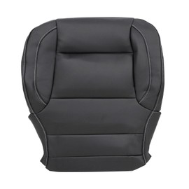 SecosAutoparts Driver Side Bottom Non-Perforated Leather Seat Cover Black Compatible with Chevy Silverado GMC Sierra 1500 2500HD 3500HD 2014 2015 2016 2017 2018 2019