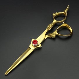 Golden Barber Scissors Hair Sparse Scissors Set and Hair Scissors - 5.5-6 Inch Barber Scissors and Thinning Scissors