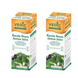 Vedic Juices Ayurvedic Neem Karela Jamun Juice - Original Flavour - Pure Herbal Juice -33.08 Floz (Pack of 2, 1000 ML)