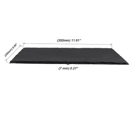 MOUYAT 4 Pack 12x10 Inch Black Slate Plates, Rectangle Slate Cheese Board with Natural Edge, Natural Stone Plates Cutting Board Charcuterie Boards for Cheese, Sushi, Meat, Appetizers