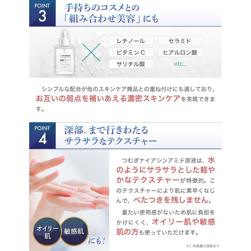 Tsumugi Niacinamide Solution, 20% Solution Serum, 1.0 fl oz (30