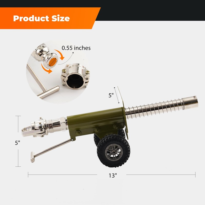 Faitio Mini Firecracker Launching Cannon Model, Stainless Steel Mini Cannon