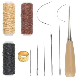 Needle and Thread Kit, Leather Repair Kit, The 12 Pcs Leather Sewing Kit, Needle and Thread Kit is Suitable for Carpet Repair, Furniture Manufacturing and All Kinds of Hand Sewing.