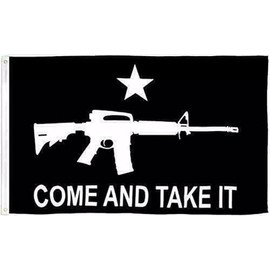 Liberty Or Death Come Take It Flag Black & White Rifle 3x5FT 2nd Amendment AR-15