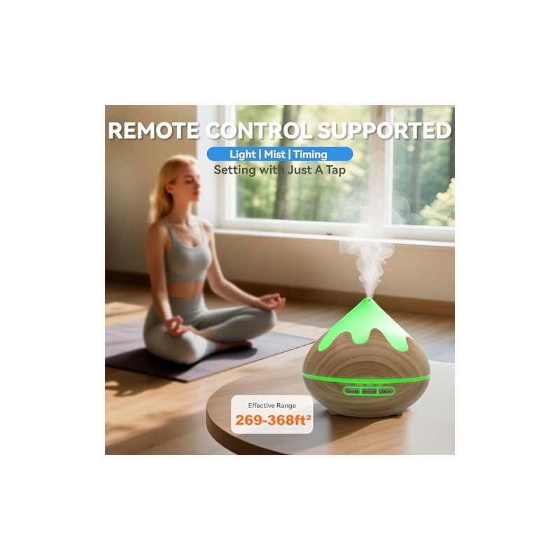 500ML Essential Oil Diffuser, Aromatherapy Diffuser with Remote Control, Multifunctional