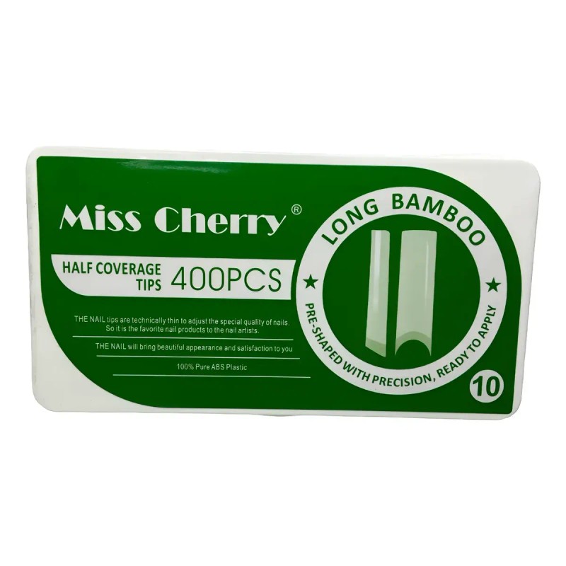 Tip Cuadrado Largo 400 Piezas Long Bamboo Uñas Acrilico