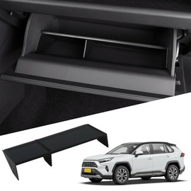 XIMINZ Glove Box Dividers Compatible with RAV4 2019-2024 2025 Accessories, ABS Materials Glove Box Organizer, Black Insert Compartment Dividers for Car Optimize Interior Storage Space