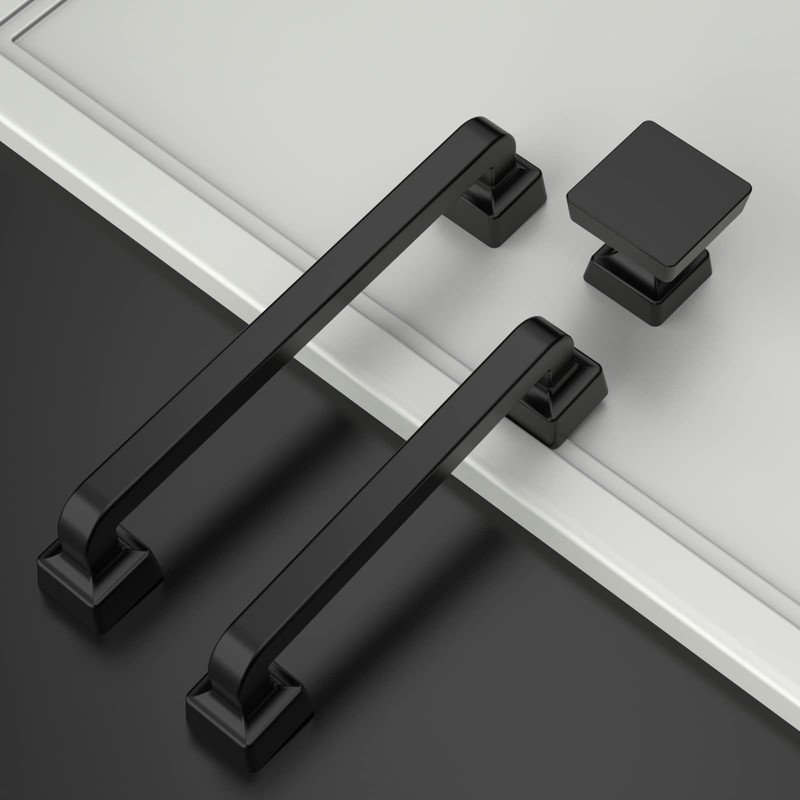 Amerdeco 10 Pack Matte Black Cabinet Knobs 1.2 Inch(30mm) Single