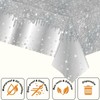 2P Silver Party Plastic Table Cloth,137x274cm Shiny Glitter Silver Tablecloths