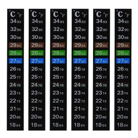 CAPASTEC Aquarium Thermometer Strips, Fish Tank Temperature Gauge Stickers, Reptile Thermometer, Stick-on Temperature Monitor Strips, Betta Fish Tank Thermometer Strips, 6pcs